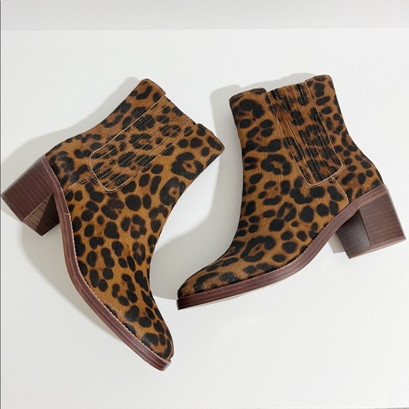 NWT Madewell Autumn High Chelsea Dark Leopard Boots 7.5 - Picture 13 of 16